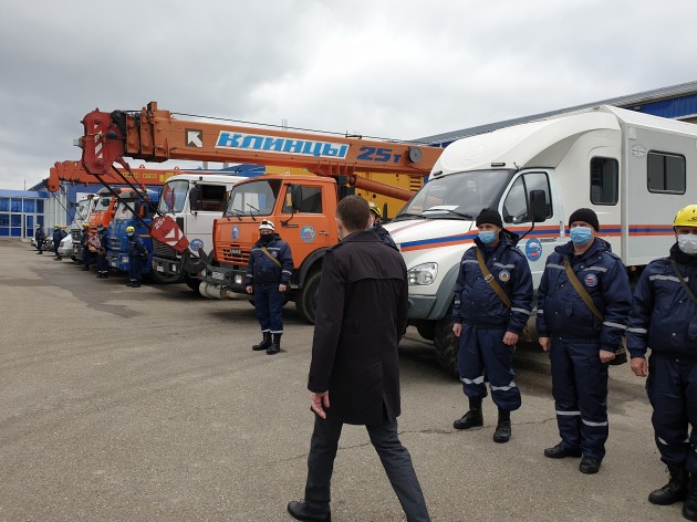 В рамках первого этапа командно-штабного учения состоялся смотр сил и средств МКУ МО г. Краснодар ПАСС «Служба спасения»