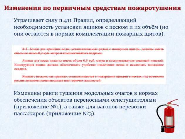 Изменения в Правилах противопожарного режима